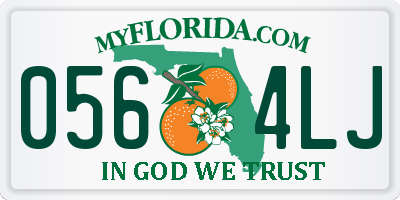FL license plate 0564LJ