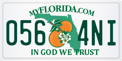 FL license plate 0564NI