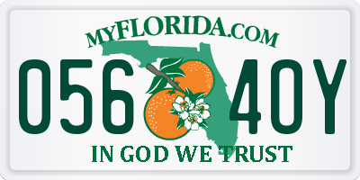 FL license plate 0564OY