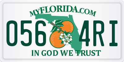 FL license plate 0564RI
