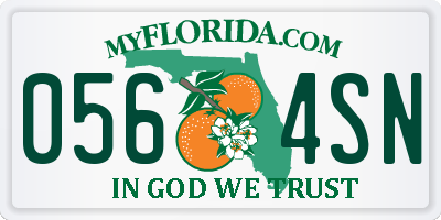 FL license plate 0564SN