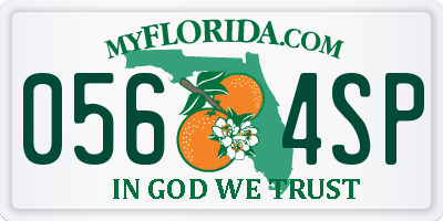 FL license plate 0564SP