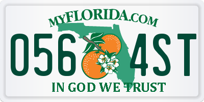 FL license plate 0564ST