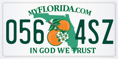FL license plate 0564SZ