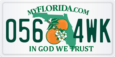 FL license plate 0564WK