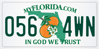 FL license plate 0564WN