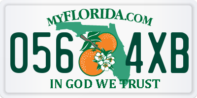 FL license plate 0564XB