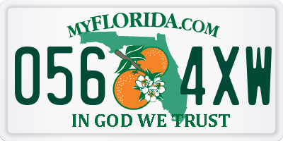 FL license plate 0564XW