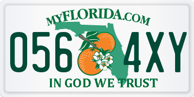 FL license plate 0564XY