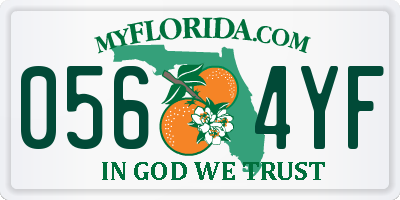 FL license plate 0564YF
