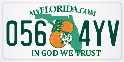 FL license plate 0564YV