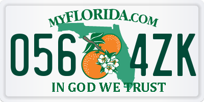 FL license plate 0564ZK