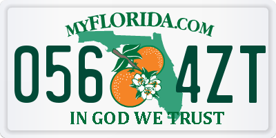FL license plate 0564ZT