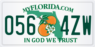 FL license plate 0564ZW