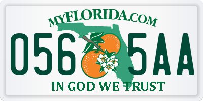 FL license plate 0565AA