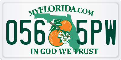 FL license plate 0565PW