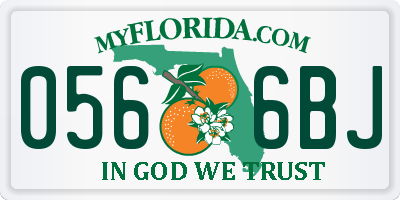 FL license plate 0566BJ