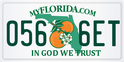 FL license plate 0566ET