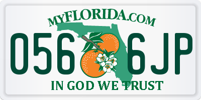 FL license plate 0566JP