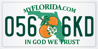 FL license plate 0566KD