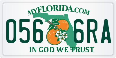 FL license plate 0566RA