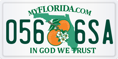 FL license plate 0566SA