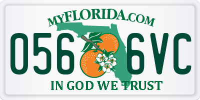 FL license plate 0566VC