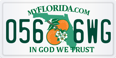 FL license plate 0566WG