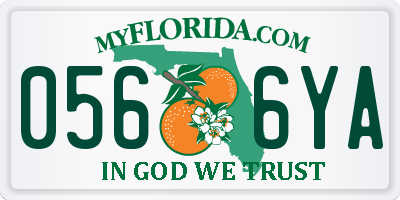 FL license plate 0566YA