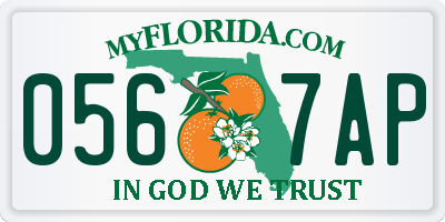 FL license plate 0567AP