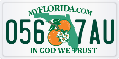 FL license plate 0567AU