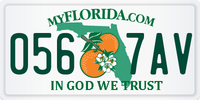 FL license plate 0567AV