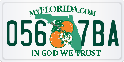 FL license plate 0567BA