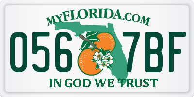 FL license plate 0567BF