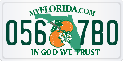 FL license plate 0567BO