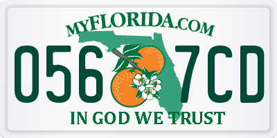 FL license plate 0567CD