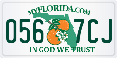 FL license plate 0567CJ
