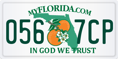 FL license plate 0567CP