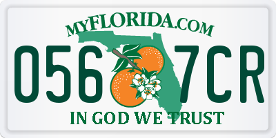 FL license plate 0567CR