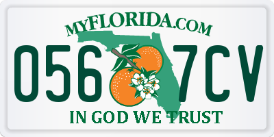 FL license plate 0567CV