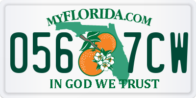 FL license plate 0567CW