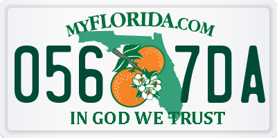 FL license plate 0567DA
