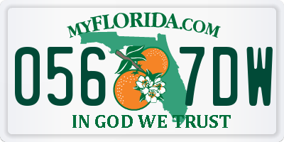 FL license plate 0567DW