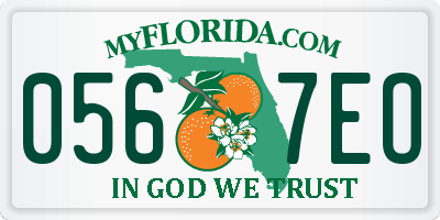 FL license plate 0567EO
