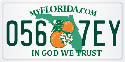 FL license plate 0567EY