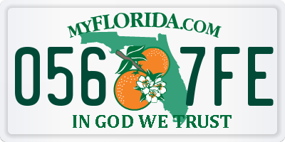 FL license plate 0567FE