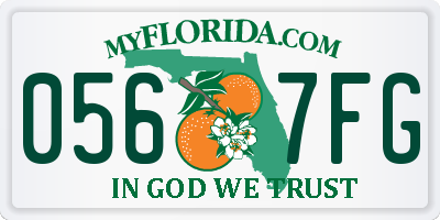 FL license plate 0567FG