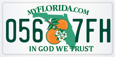 FL license plate 0567FH