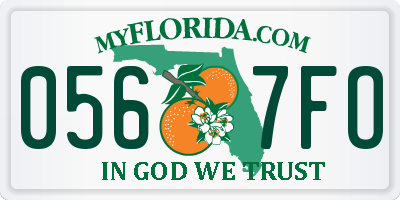 FL license plate 0567FO