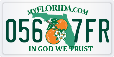FL license plate 0567FR